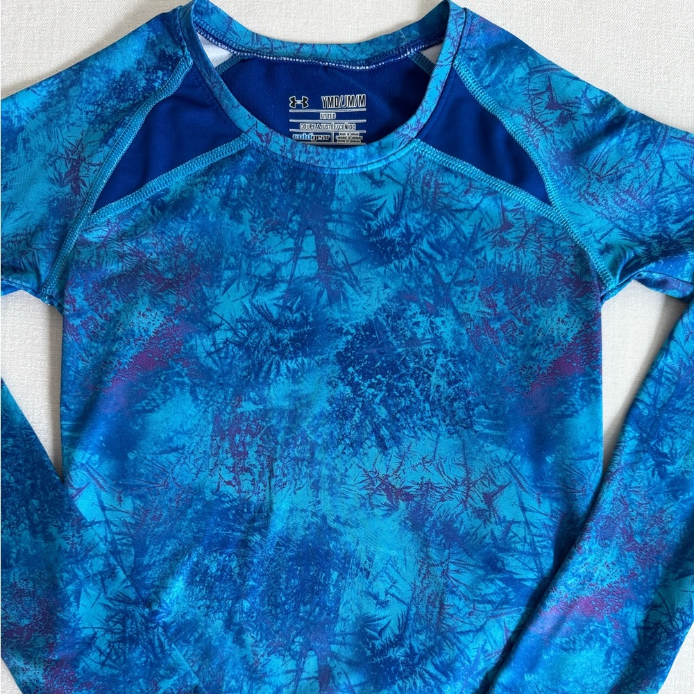 Under Armour ColdGear Girls YMD Fitted Long Sleeve Base Layer Blue